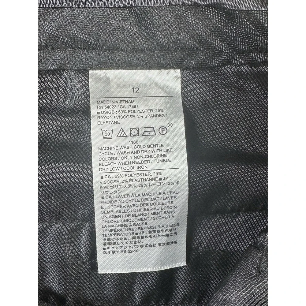 Banana Republic Ryan Fit Black Wool Blend Ankle Pants Womens 12‎ NWT Preppy